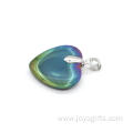 Charm Rainbow Colorful Hematite Heart Pendant with Toggle Clip